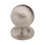 M Marcus Heritage Brass Cabinet Knob Ball Hammered Design 32mm